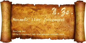 Neumüller Zsigmond névjegykártya