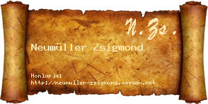 Neumüller Zsigmond névjegykártya